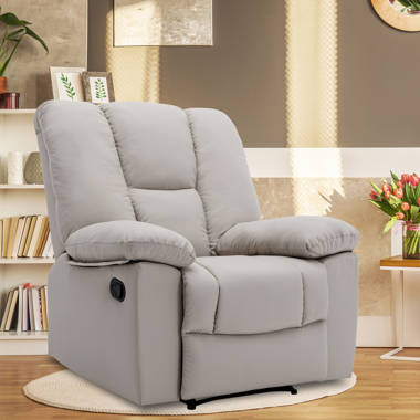 Warren recliner single chair best sale in beige microfiber fabric